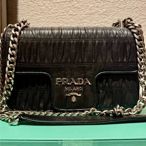 Black Prada Crossbody Chain Bag